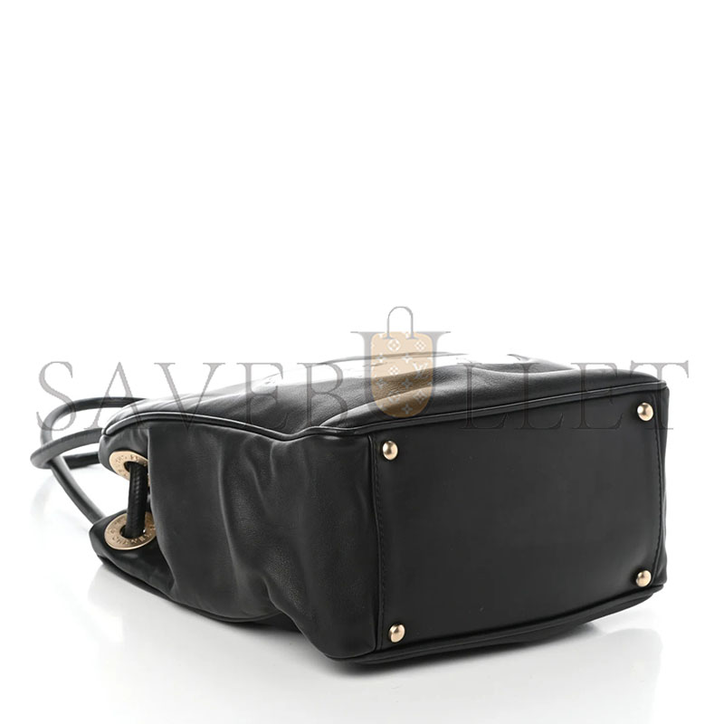 CHANEL LAMBSKIN CAMELLIA TOTE BLACK (26*24*12cm)